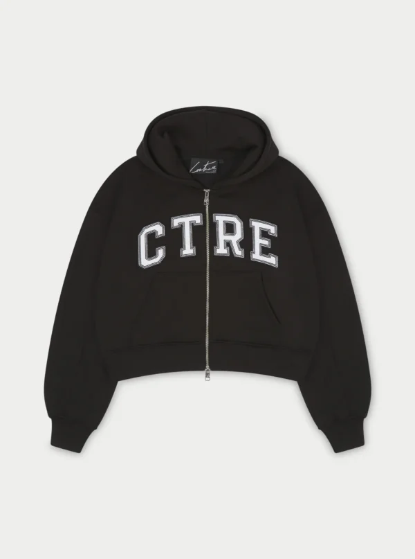 CTRE CROPPED ZIP THROUGH HOODIE