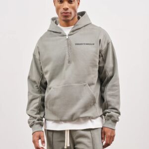 RAW SEAM QUARTER ZIP HOODIE